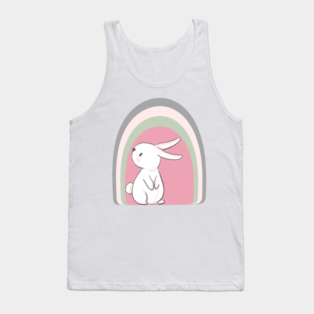 Rabbit rainbow print, green,pink,grey, Tank Top by Kristalclick 